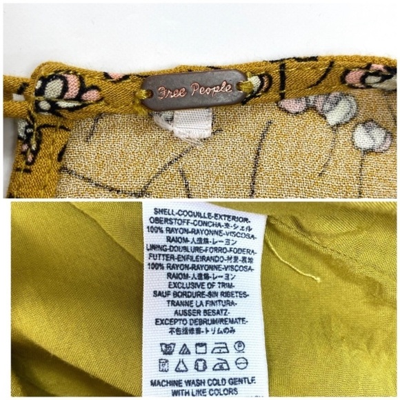 FREE People Floral Pretty Baby Mini Dress in Mustard Yellow Combo - Picture 7 of 10